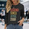 ヴィンテージ 18歳の誕生日デコレーション メンズ 18歳 2008年 18歳の誕生日 長袖Tシャツ 彼女への贈り物