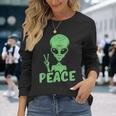 宇宙人 平和 Ufo 変な宇宙人 長袖Tシャツ 彼女への贈り物