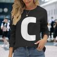 文字c 大文字 アルファベット モノグラム イニシャル 長袖Tシャツ 彼女への贈り物