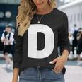 文字d 大文字 アルファベット モノグラム イニシャル 長袖Tシャツ 彼女への贈り物