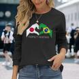 日本とブラジル ブラジル 日本人 パーフェクトヘリテージ ハート 長袖tシャツ 長袖Tシャツ 彼女への贈り物