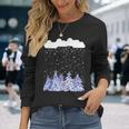 森 雪 新雪 落ちる 冬 ワンダーランド 雪 恋人 長袖Tシャツ 彼女への贈り物