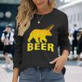 狩猟 ビール スピリット 動物 ティー ベア 鹿 ティー ビール クマ 鹿 長袖Tシャツ 彼女への贈り物