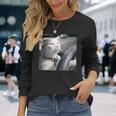 猫のミームtシャツを運転します 長袖Tシャツ 彼女への贈り物