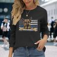細いブルーライン K9 ジャーマンシェパード 犬 警察官 長袖Tシャツ 彼女への贈り物