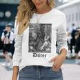 Albrecht Dürer Durer クリスチャンアート メランコリア ホワイト 長袖tシャツ 長袖Tシャツ 彼女への贈り物