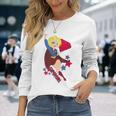 Dcスーパーヒーローガールズスーパーガールスターズ 長袖Tシャツ 彼女への贈り物