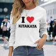 I Heart 喜多方 Japan Love 日本のお土産品 長袖Tシャツ 彼女への贈り物