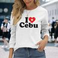 I Love Heart Cebu フィリピン諸島 長袖Tシャツ 彼女への贈り物