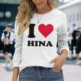 I Love Hina 長袖Tシャツ 彼女への贈り物
