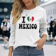I Love Mexico ハートフラッグ レトロ 旅行 お土産 長袖Tシャツ 彼女への贈り物