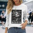 Medusa Backprint 女神の蛇 ギリシャ神話 バックプリント メデューサ 長袖tシャツ 長袖Tシャツ 彼女への贈り物