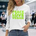 Peace Loveegan クール ベジタリアンとビーガン 長袖Tシャツ 彼女への贈り物