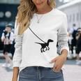 Raptor Velociraptor On A Leash Dino Cool Graphic Tank Top Long Sleeve T-Shirt Gifts for Her