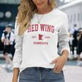 Red Wing ミネソタ Mn ビンテージ スポーツデザイン レッドプリント 長袖Tシャツ 彼女への贈り物