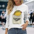 Trendy Taco Tuesday Pocket Food Humour 長袖Tシャツ 彼女への贈り物