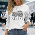 アテネギリシャ-ギリシャのお土産-アテネ 長袖Tシャツ 彼女への贈り物