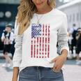 アメリカ国旗 メンズ レディース キッズ アメリカ国旗 愛国的なグランジ 長袖Tシャツ 彼女への贈り物