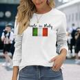 イタリア製イタリア国旗シャツ。 長袖Tシャツ 彼女への贈り物