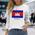 カンボジア カンボジア国旗 お土産 長袖Tシャツ 彼女への贈り物
