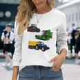 トラクター トラクター コンバインハーベスター 農家 農業 長袖Tシャツ 彼女への贈り物