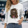 ドレッド ヒップホップ レゲエ 動物 ナマケモノ 長袖Tシャツ 彼女への贈り物