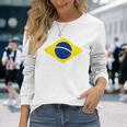 ブラジルの国旗ブラジル 長袖Tシャツ 彼女への贈り物