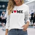 レッドハートデザイン I Love Me 長袖Tシャツ 彼女への贈り物