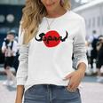 ロック パンク バンド 日本 ジャパン 日の丸 和柄 サッカー スポーツ 書 筆文字 サムライ 侍 国旗Japan 長袖Tシャツ 彼女への贈り物