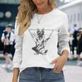 ロックンロール ドッグ ギター ミュージック バイブ 長袖Tシャツ 彼女への贈り物