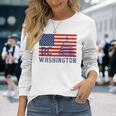 ワシントンdc アメリカ国旗tシャツ 長袖Tシャツ 彼女への贈り物