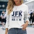 ヴィンテージ ニューヨーク Jfk 空港コード トラベルデイ レトロ Nyc 長袖tシャツ 長袖Tシャツ 彼女への贈り物