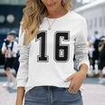 背番号 16 チーム短大スポーツ背番号付きユニフォーム 長袖Tシャツ 彼女への贈り物