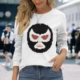 覆面レスラー マスク ピクセルアート ドット絵 怪人 プロレス 長袖Tシャツ 彼女への贈り物