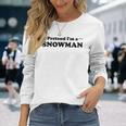 雪だるま ハロウィン コスチューム ごっこ I'm Anowman 長袖Tシャツ 彼女への贈り物