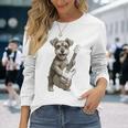 面白いtシャツ シュナウザー 犬 ギター イヌ メンズ 犬好き グッズ かわいい おもしろ 面白い 服 ネタ 長袖Tシャツ 彼女への贈り物