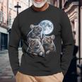 3 マウス 月 3 匹のネズミ 面白い げっ歯類 恋人 ユーモア 空 夜 長袖tシャツ 長袖Tシャツ 高齢者への贈り物
