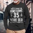 35歳の誕生日プレゼントは私に35年かかりました 良い 面白い 35歳 長袖Tシャツ 高齢者への贈り物