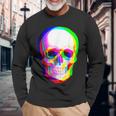 3Dスカル。 長袖Tシャツ 高齢者への贈り物