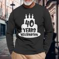40年のお祝い イベント、記念日、誕生日。 長袖Tシャツ 高齢者への贈り物