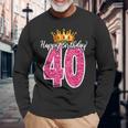 40歳 ハッピーバースデー キュート 40歳 誕生日 マッチング 長袖Tシャツ 高齢者への贈り物