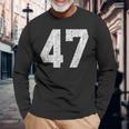 47 ジャージユニフォーム バーシティ スポーツ番号 47歳の誕生日 長袖Tシャツ 高齢者への贈り物