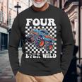 4Th Birthday Monster Truck Four Ever Wild 4 Year Old Boys Long Sleeve T-Shirt Gifts for Old Men