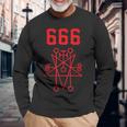 666 悪魔 悪魔のペンタグラム 獣のマーク 長袖Tシャツ 高齢者への贈り物