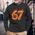67 Fireixeven Meme Flames スラング 数字 面白い キッズ ティーン 長袖tシャツ 長袖Tシャツ 高齢者への贈り物