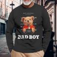 Bad Boy Teddy Bear Graphic tyle Fun 長袖Tシャツ 高齢者への贈り物