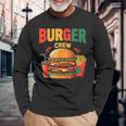 Berger Crew Hamburger Cheeseburger Fast Food Lovers 長袖Tシャツ 高齢者への贈り物