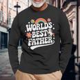 Words Best Father Pink Father’S Day 長袖Tシャツ 高齢者への贈り物