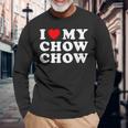 Dog I Love My Chow Chow Chow 長袖Tシャツ 高齢者への贈り物