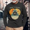 Don't Panic Life Universe Everything 42F 宇宙愛好家 長袖Tシャツ 高齢者への贈り物